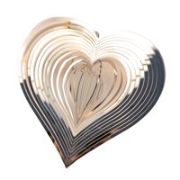 Magideal - Escultura De Hilanderos De Corazón, Carillón , Adornos De Arte , Artesanías, Decoraciones 3D Giratorias Para Colgar En El , Plata 20Cm