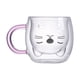 thumbnail image 4 of Vaso de de 280 ml Vaso a prueba de explosiones Soplado Anti-escaldado Tazas de de oreja de gato de doble pared para té Cóctel , Línea negro, 4 of 5