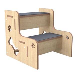 Ioensy - Escalera De Madera Para Mascotas, Accesorio Para Gatos, Para Otras Mascotas Pequeñas, Gatos Mayores, Interior, 2 Capas