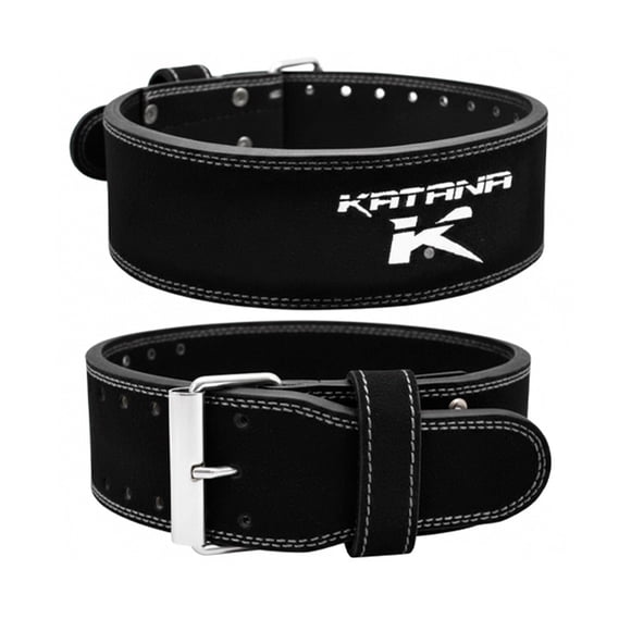Cinturón de Levantamiento Katana - Cuero Nubuck 10 cm WE-4B - Negro - Talla L