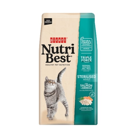 Nutribest Gatos Adultos Esterilizados Salmón Y Arroz 2 Kg.