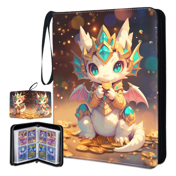 Álbum para cartas MCPESAS Cute Dragon de cuero PU para 400 cartas