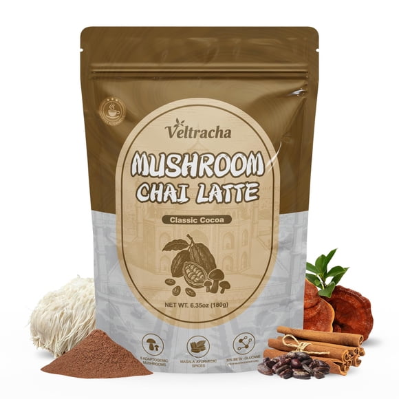 Veltracha Chai Latte Instantáneo con Hongos Descafeinado Clásico 180 g
