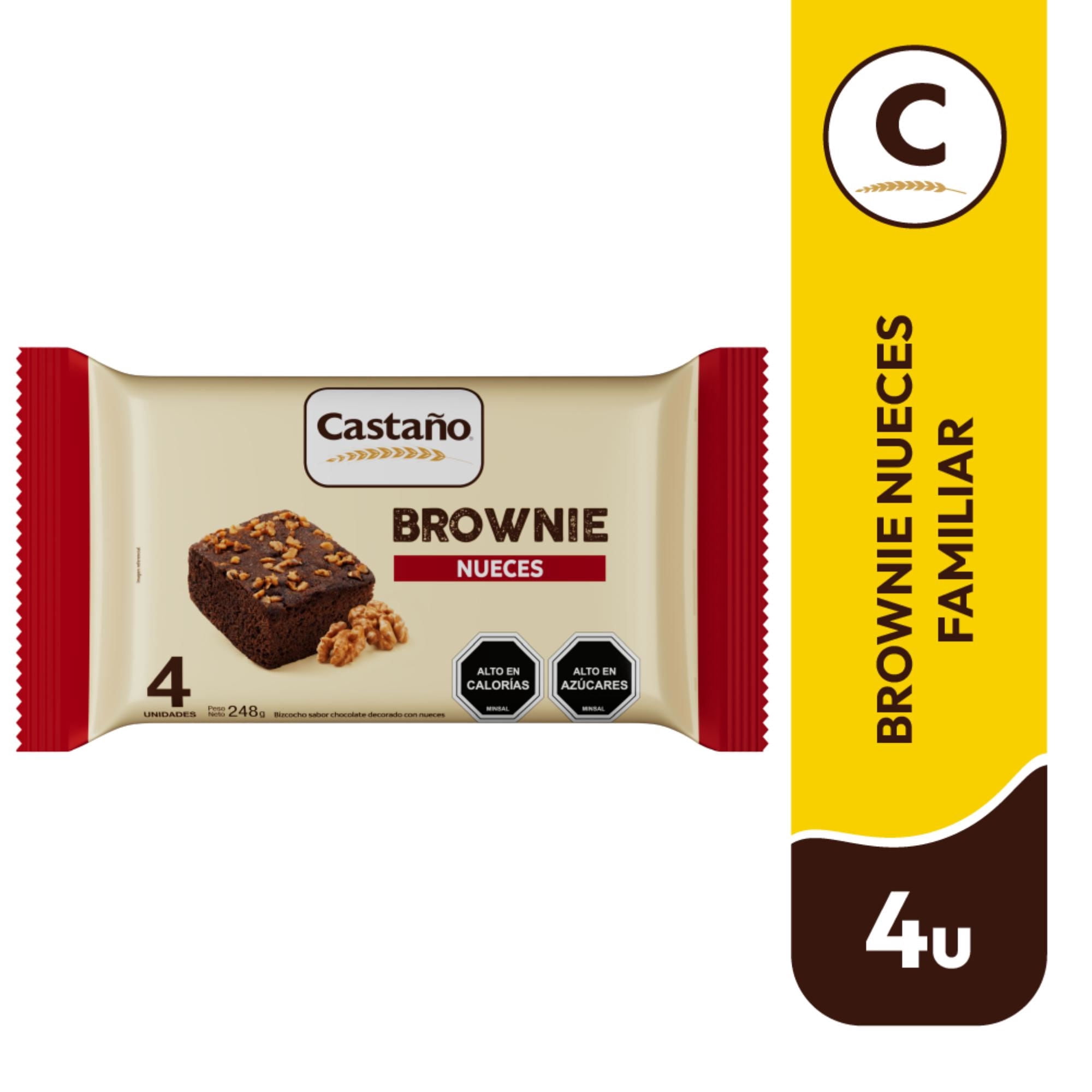Brownie Nueces 4un 248 g Castaño