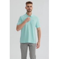 Fashionspark - Polera Hombre Piqué Básica Lisa Verde Claro