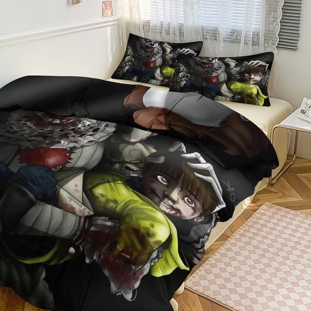 Pennywise Print Bedding Set Pattern Duvet Cove Set 3 Pieces 1 Quilt Cover And 2 Pillowcases for Women Men Teens