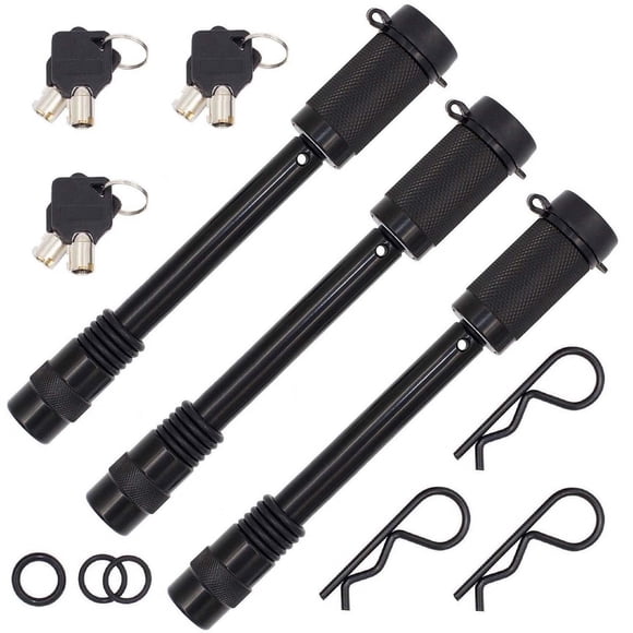 Candado para enganche de remolque TowWorks 5/8" pack de 3, alcance 4-1/2" para receptor de 3"