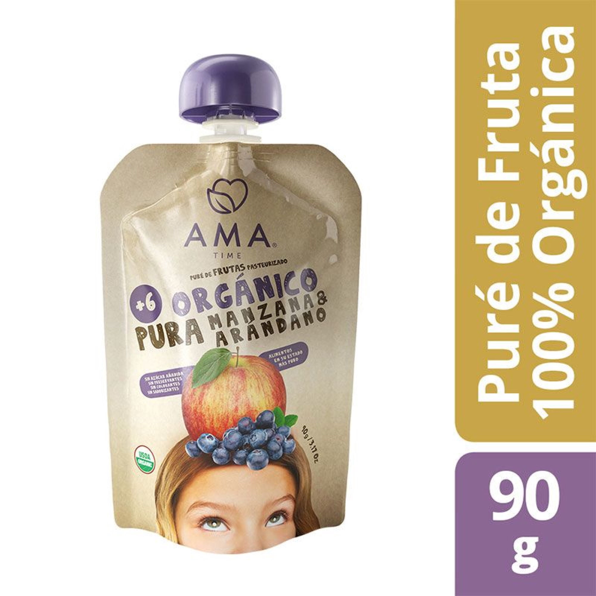 Ama Puré Orgánico Manzana y Arándano