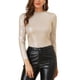 thumbnail image 5 of INSPIRE CHIC Top de Mujer de Manga Larga Brillante con Purpurina Metálica XL Beige, 5 of 8