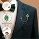 thumbnail image 3 of Uxcell Broches de Cadena Colgante con Gemas, Broches de Gemas para Trajes de Hombre, Tono Dorado Verde, 3 of 7