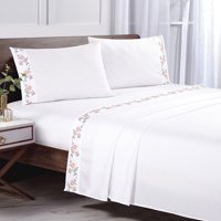 Sabana Andes Microfibra Bordada Rosa 2 Plaza