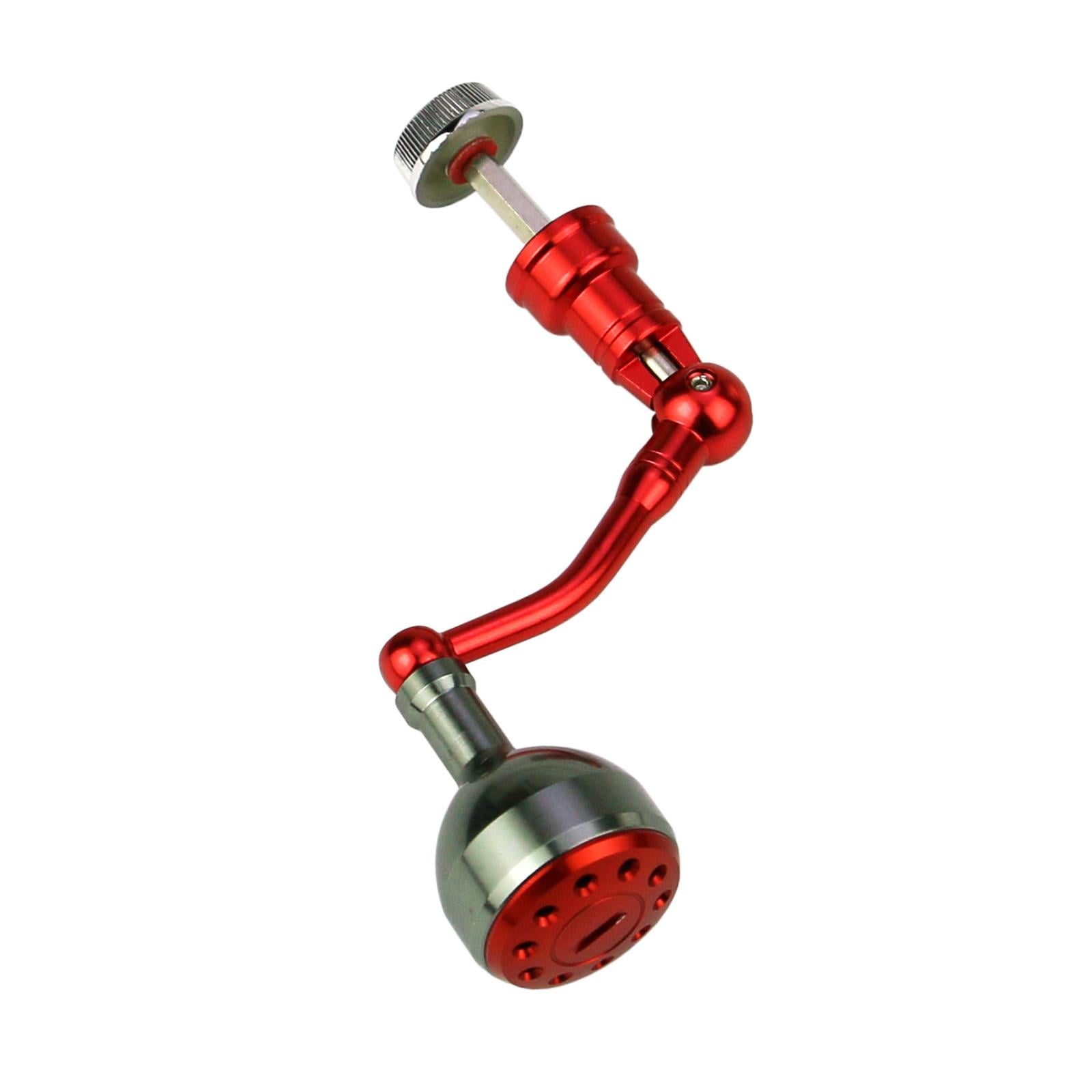 Ioensy - Mango De Carrete De Pesca, Carrete De Metal Completo, Mango De Potencia, Manivela, Accesorios, Rojo L