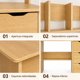 thumbnail image 3 of Escritorio con Estantería 100x48x140 cm Madera Nórdico 3 Cajones Funcional y Elegante, 3 of 6
