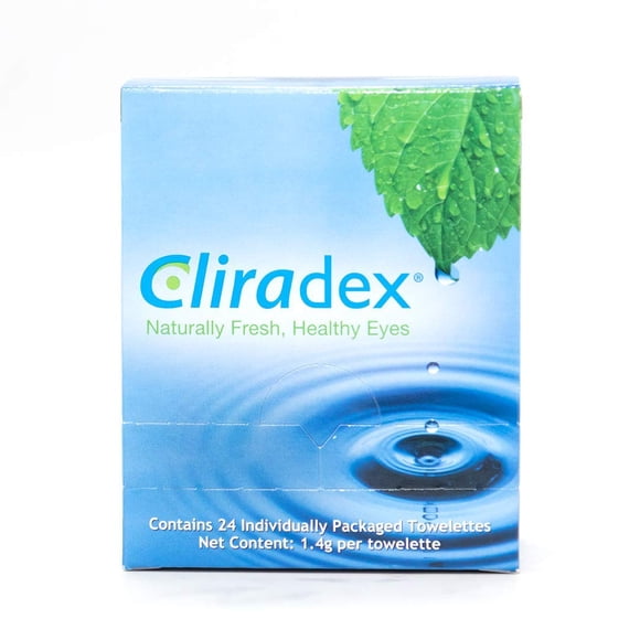 Limpiador natural para rostro, pestañas y párpados Towelettes Cliradex
