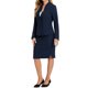 thumbnail image 4 of INSPIRE CHIC Conjunto de Falda para Mujer Regreso a Clases para Maestras Traje sin Cuello Blazer y Faldas Lápiz 2 Piezas Conjuntos Elegantes XS Azul Oscuro, 4 of 6