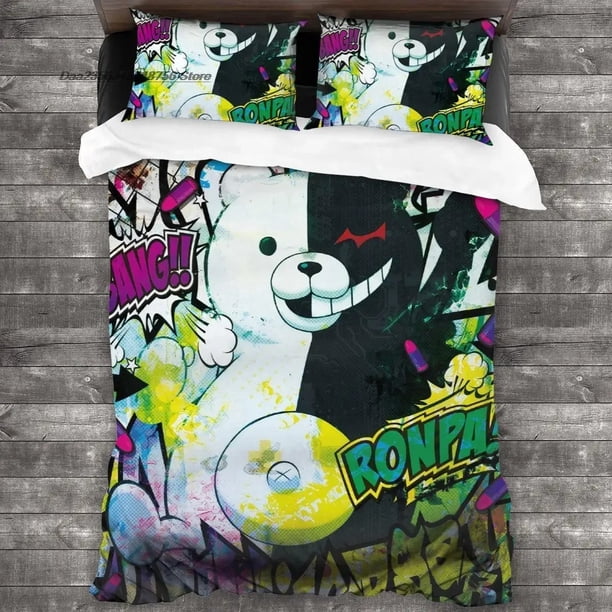 Cartoons Danganronpa Monokuma Bedding Set Bed Set Adult Kid Bedroom Duvet cover Sets Bed Sheets