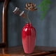 thumbnail image 5 of Jarrón rojo de cerámica, floreros, jarrones decorativos rústicos, jarrón rojo pequeño para cocina, comedor, hogar, oficina, decoración de granja, 5 of 7