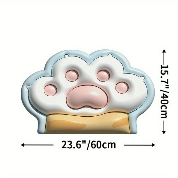 1pc Soft and Absorbent Cute Cat Paw Pattern Bath Rug - Non-Slip Shower Carpet for Home Bathroom - Quick Dry Bath Mat - Bathroom Accessory