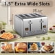 thumbnail image 2 of Tostadora SEEDEEM 4 rebanadas de acero inoxidable 1800W LCD Plateada, 2 of 7
