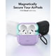 thumbnail image 3 of Funda para AirPods 4 ESR con protección total contra caídas y mosquetón, color morado, 3 of 8