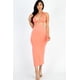 thumbnail image 1 of Vestido Midi con Escote Halter, Espalda Doble con Lazo y Abertura en el Muslo, Color Flamenco S, 1 of 5