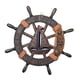 thumbnail image 2 of Escultura De Pared De Timón De Barco, Adorno Colgante De Hotel, Volante De Barco De Madera Con Red, 45xx4x45cm, 2 of 5