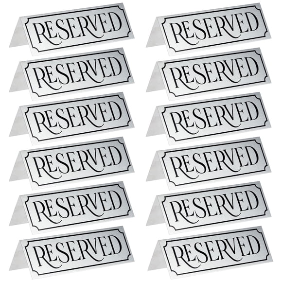 Reserved Table Signs, paquete de 12 unidades, Juvale Metal Wedding Restaurant