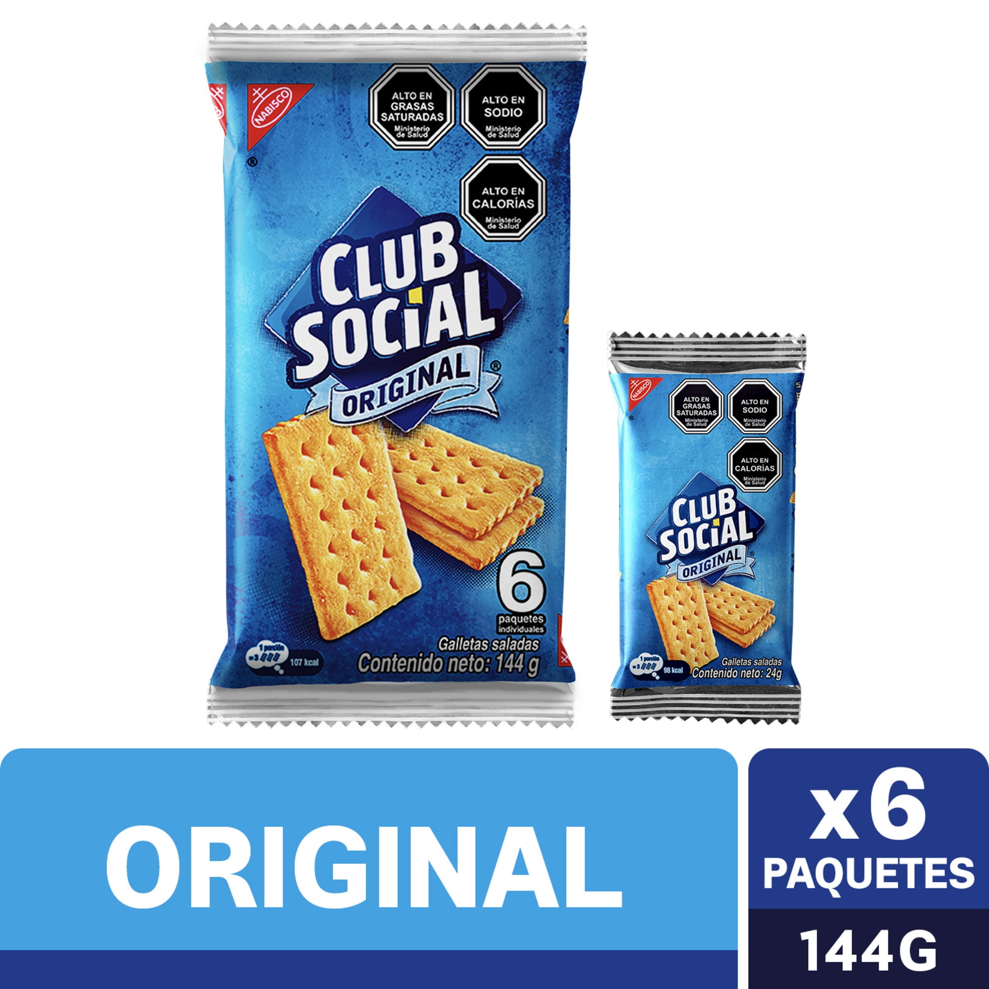 Paquete Galletas Saladas Original Pack 6un. 144 g Club Social