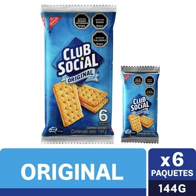 Paquete Galletas Saladas Original Pack 6Un. 144 G Club Social