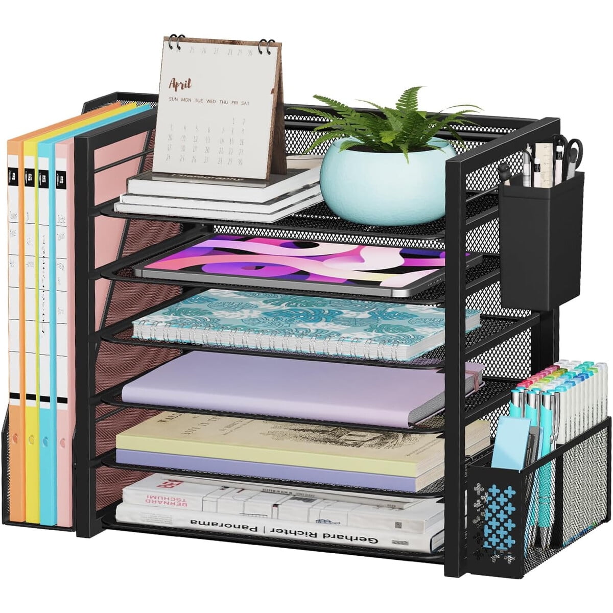 Organizador Escritorio Simple Trending 6 Niveles Negro