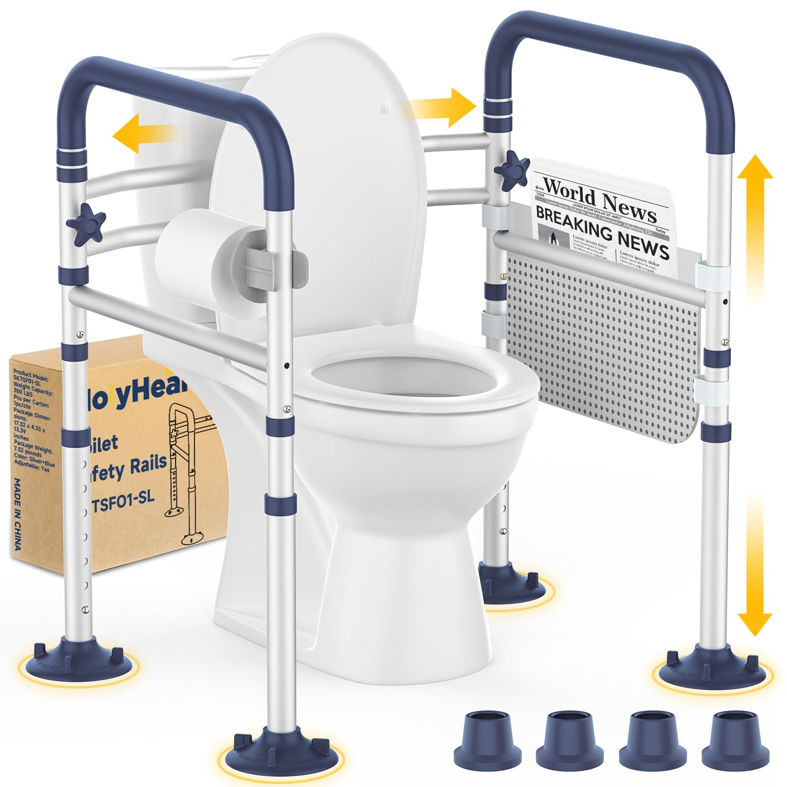 Barandillas De Seguridad Para Inodoros Holyheal Para Personas Mayores, Soporte De 160 Kg