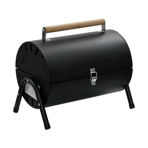 Parrilla De Carbon Portatil Plegable Doble Sobremesa Negro