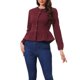 thumbnail image 1 of INSPIRE CHIC Chaquetas de Mezclilla para Mujer con Botones, Dobladillo Peplum, Mangas Largas, Chaquetas de Jean Cortas, Burdeos L, 1 of 6