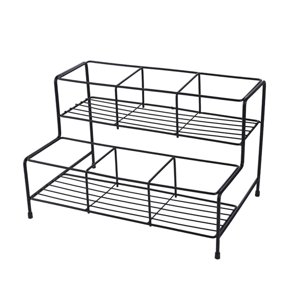 Magideal - Estante De Exhibición De Jarabe De Café, Organizador De Condimentos, Estante De Almacenamiento De Metal, Estante De Vino Para Bar, Estante De Especias 6 Cuadrículas