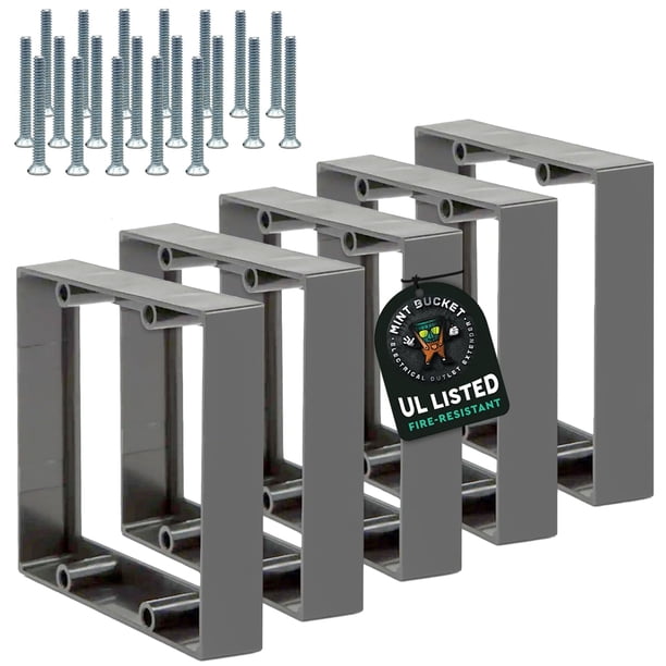 Extensores para caja eléctrica de 3/4" de doble módulo, paquete de 5, Mint Bucket Brands