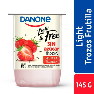 Yoghurt Light & Free Con Trozos De Frutilla 145 G Danone