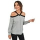 thumbnail image 1 of Camiseta de Hombros Descubiertos Color Combinado., 1 of 6