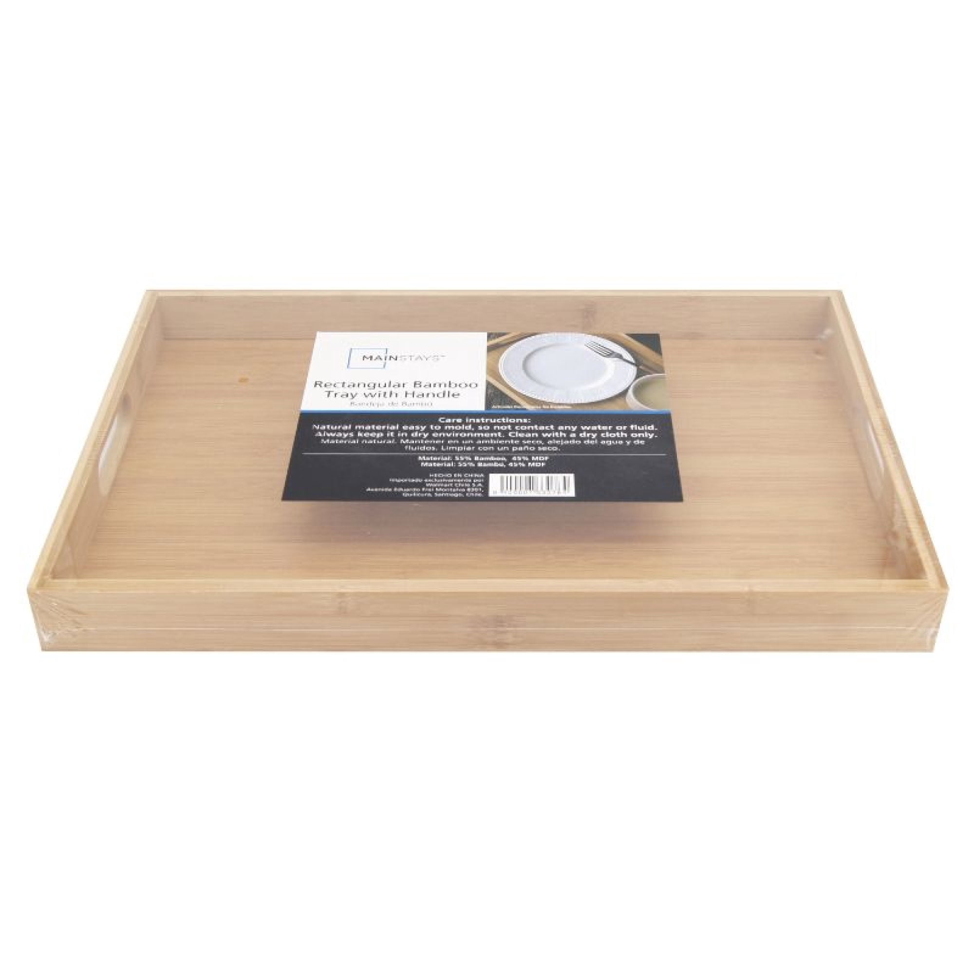 Bandeja De Bambú Rectangular 45X30 Cm 1 Pieza Natural
