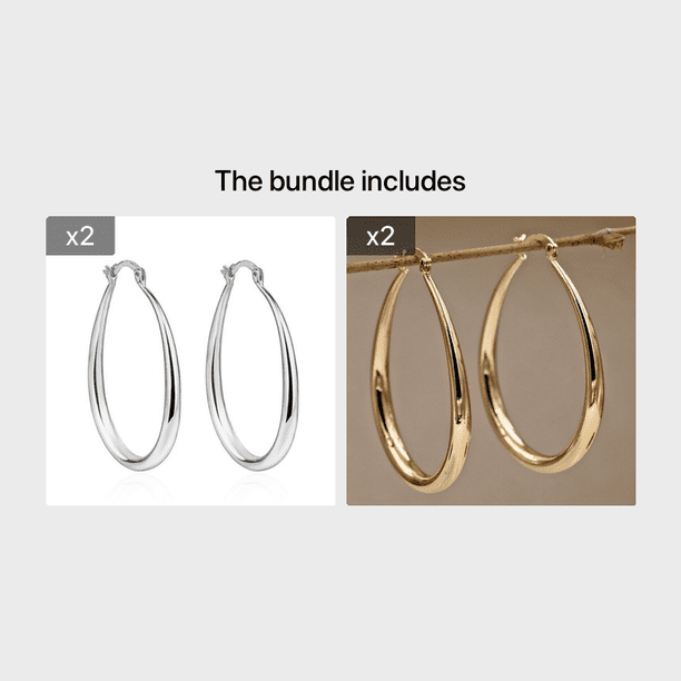 Gorgeous Lightweight Oval Hoop Earrings: Perfect for Women & Girls' Daily Decorations!
