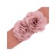 thumbnail image 2 of INSPIRE CHIC Cinturón Elástico Ancho con Doble Flor Grande para Mujer, Cinturones de Cintura Anchos y Elásticos para Vestir hasta 70cm/27.55" Rosa Polvoriento Púrpura, 2 of 6