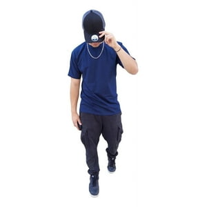 Ropa Lisa - Polera Premium Algodón 100% Manga Corta Basico Estampar Azul Oscuro S