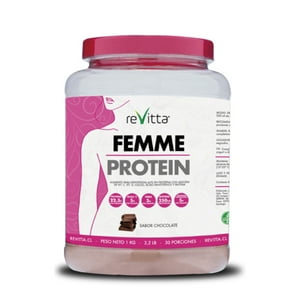 Revitta Wellness - Proteína Mujer Whey + Colágeno + Fibra Femme Protein Chocolate 1 Kg.