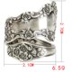 thumbnail image 5 of Anillo de cuchara oxidado de plata de ley 925 ajustable con diseño floral, 5 of 6