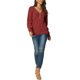 thumbnail image 2 of INSPIRE CHIC Suéter de Mujer de Manga Larga con Cuello en V y Botones, Tejido de Punto Acanalado, Jersey Casual Talla M Rojo Vino, 2 of 6