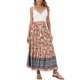 thumbnail image 2 of INSPIRE CHIC Falda Boho para Mujer Casual Campesina Floral Bohemia con Borlas Cintura Elástica Faldas Maxi XL Rojo, 2 of 6
