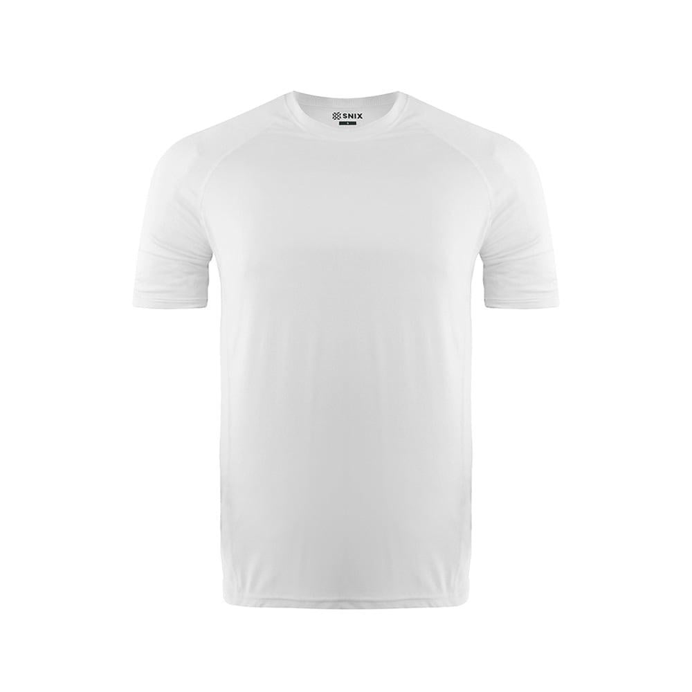 Snix - Polera Infantil Deportiva Elasticada Manga Corta Blanca Talla 6