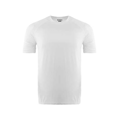 Snix - Polera Deportiva Elasticada Manga Corta Blanca Talla S