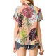 thumbnail image 3 of INSPIRE CHIC Edición Camisas de Mujer Camisetas Hawaianas de Manga Corta Tropical Floral con Botones Abajo L Rosa, 3 of 8