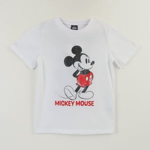 Polera Manga Corta Niño Blanco Mickey Mouse Disney