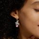 thumbnail image 4 of Aretes Colgantes Rosados con Moño para Mujer Corte Cojín 5 Quilates Hipoalergénicos de Moda Aretes Nupciales para Boda Aretes Colgantes de Plata Esterlina 925, 4 of 4